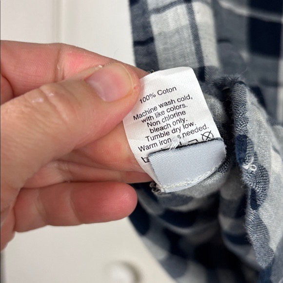 Madewell Navy and White Checkered Blouse - S - Picture 8 of 8